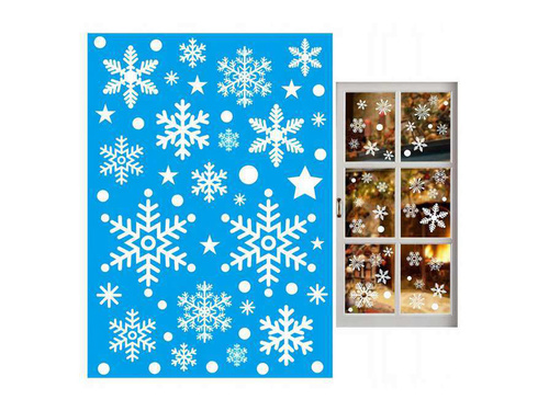 Dekoracja na okno Śnieżynki na Boże Narodzenie - 1 arkusz