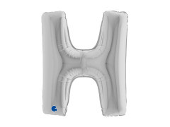 Balon foliowy literka H srebrny - 40" - 1 szt.