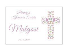 Plakat komunijny personalizowany - I Komunia Święta - 60x40 cm