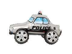 Balon foliowy Radiowóz srebrny - 65 cm - 1 szt.