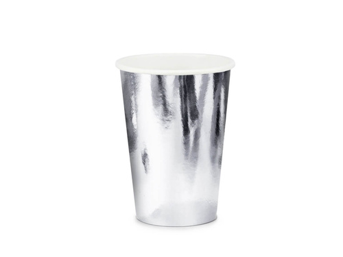 Kubeczki papierowe srebrne - 220 ml - 6 szt.