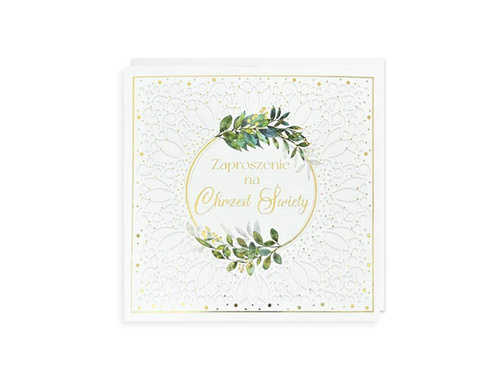 Zaproszenia na Chrzest Święty białe - 5 szt.