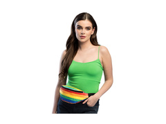 Saszetka biodrowa cekinowa tęczowa