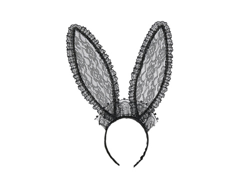 Czarne koronkowe uszy królika