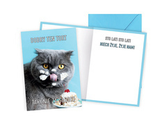 Kartka urodzinowa Kot z Tortem - 1 szt.