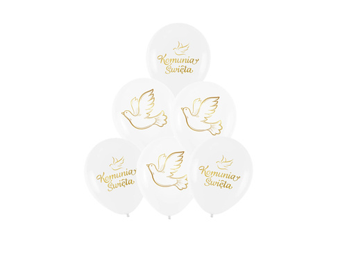 Zestaw balonów lateksowych na Komunię - 1 op.