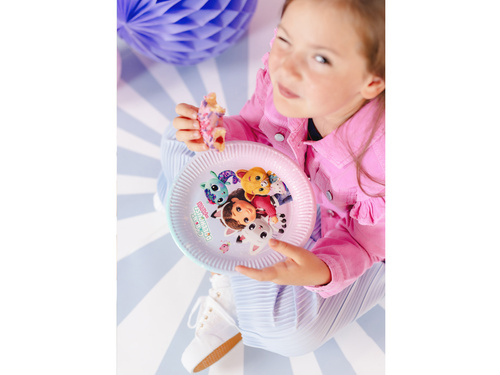 Talerzyki papierowe na urodziny Koci domek Gabi - 23 cm - 6 szt.