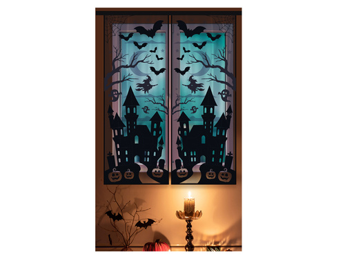Dekoracja na okno Nawiedzony dom na Halloween - 1 szt.