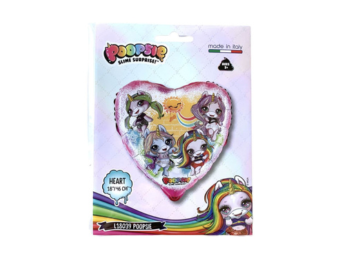 Balon foliowy serce Poopsie - 46 cm - 1 szt
