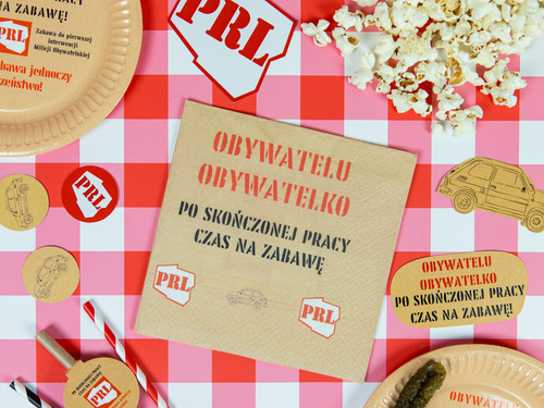 Serwetki urodzinowe PRL - 33 cm - 12 szt.