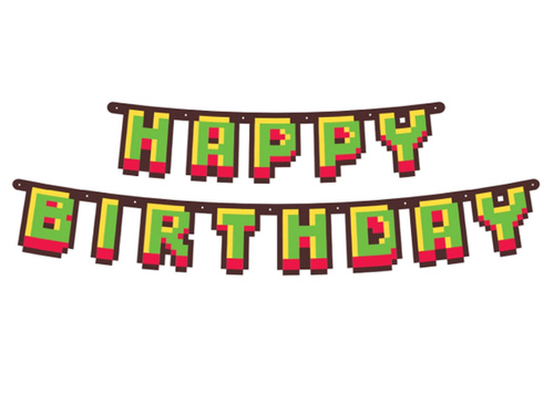 Girlanda Happy Birthday Game On - 160 cm - 1 szt.