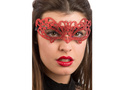 Brokatowa maska karnawałowa czerwona - 1 szt.