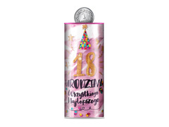 Puszka skarbonka na osiemnastkę różowa