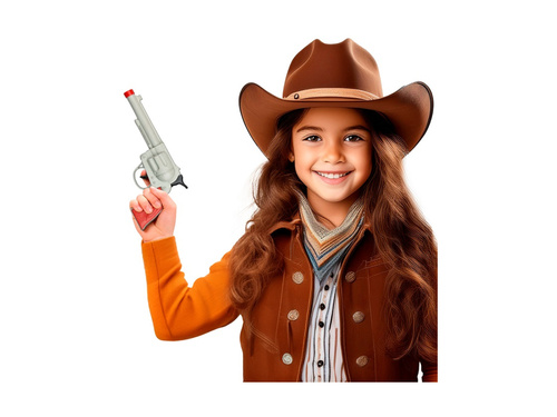 Szary pistolet kowbojski - 23 cm