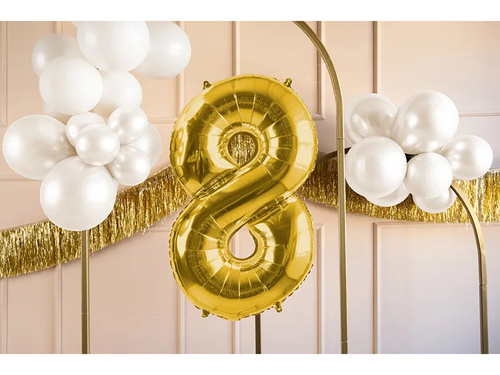 Balon foliowy cyfra 8 złota - 72 cm - 1 szt.