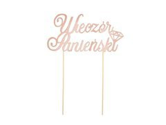 Topper na tort Wieczór panieński różowe złoto - 21 cm - 1 szt.