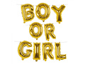 Balon foliowy girlanda Boy or Girl złoty - 4 m - 1 komplet