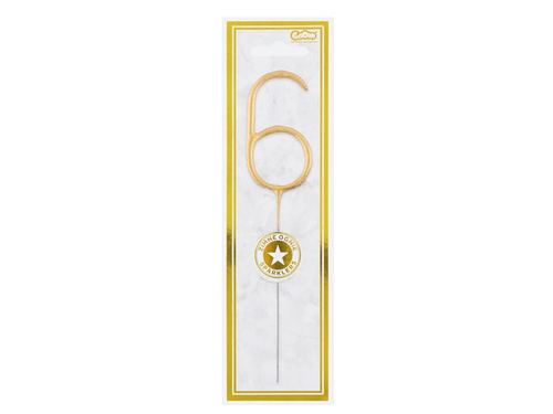 Zimne ognie złota cyferka 6 - 1 szt.