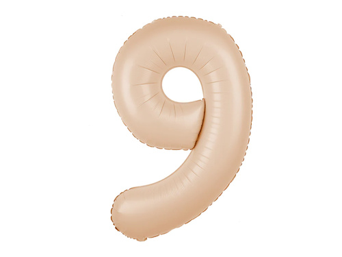 Balon foliowy karmelowa cyfra 9 - 100 cm - 1 szt.
