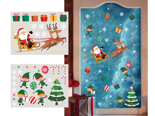 Dekoracja elektrostatyczna Święty Mikołaj na Boże Narodzenie