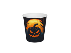 Kubeczki papierowe na Halloween Mroczna Dynia - 250 ml - 6 szt.