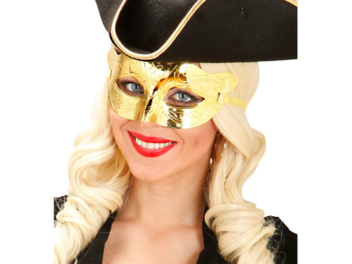 Maska karnawałowa złota metaliczna - 1 szt.