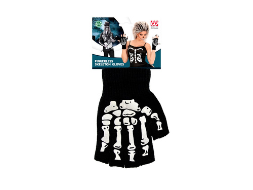 Wełniane rękawiczki kościotrupa bez palców