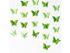 Dekoracja wisząca Motylki zielone 3D - 3 m - 1 szt.