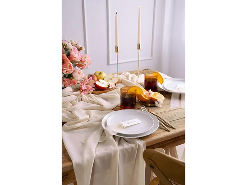 Dekoracja bieżnik na stół kremowy - 48 cm x 5 m - 1 szt.