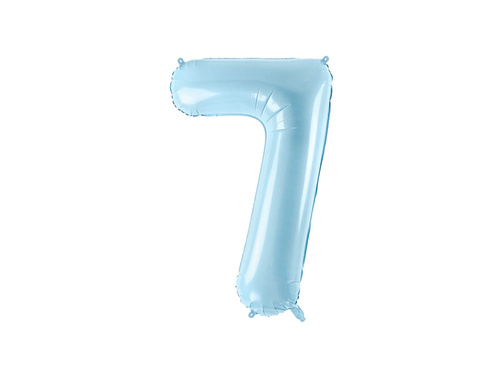 Balon foliowy cyfra 7 błękitna - 86 cm - 1 szt.