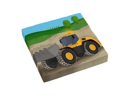 Serwetki urodzinowe Budowa - 33 cm - 16 szt.