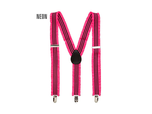 Neonowe różowe falbaniaste szelki