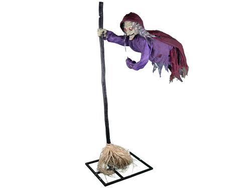 Dekoracja stojąca Czarownica na Miotle - 165 cm - 1 szt.