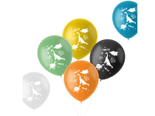 Balony lateksowe Dinozary - 33 cm - 6 szt.