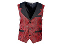 Kamizelka żakardowa burgundowa Vintage - 1 szt.