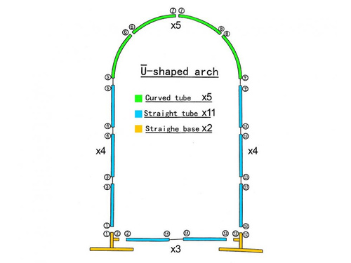 Stelaż z łukiem do balonów złoty - 120 x 220 cm - 1 szt.