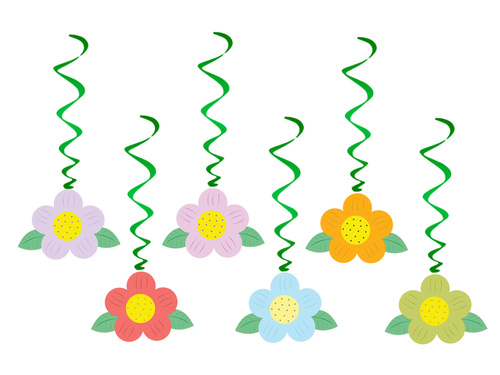 Dekoracja wisząca świderki wiosenne Kwiatki - 6 szt.