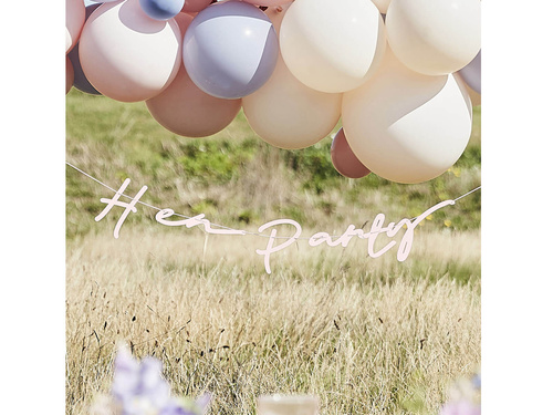 Baner z napisem Hen Party różowy - 150 cm - 1 szt.