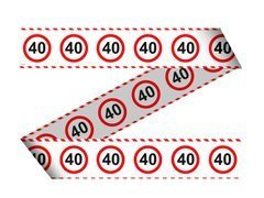 Baner taśma Znak zakazu 40stka - 15 m - 1 szt.