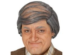 Siwa męska peruka z łysiną - 1 szt.