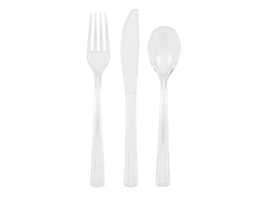 Sztućce plastikowe przezroczyste - 18 szt.