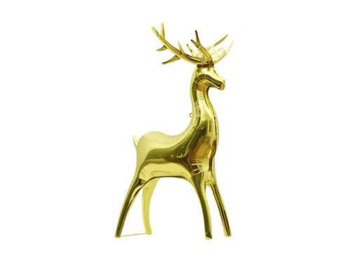 Balon foliowy stojący Renifer - XXL - złoty - 122,5 x 83,5 cm- 1 szt.