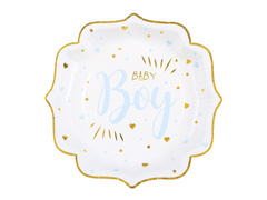 Talerzyki papierowe Baby Boy - 21 cm - 10 szt.