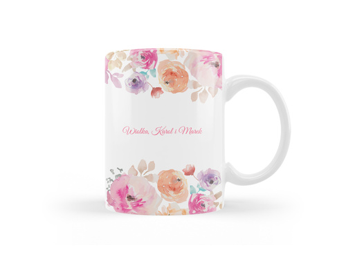 Kubek personalizowany na dzień matki z kwiatkami - 330ml