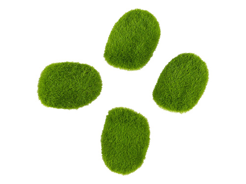 Dekoracyjne kamienie z imitacji mchu - 5 x 4 cm - 4 szt.