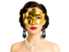 Maska karnawałowa wenecka złota - 1 szt.