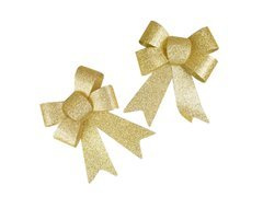 Kokardy złote brokatowe - 2 szt.