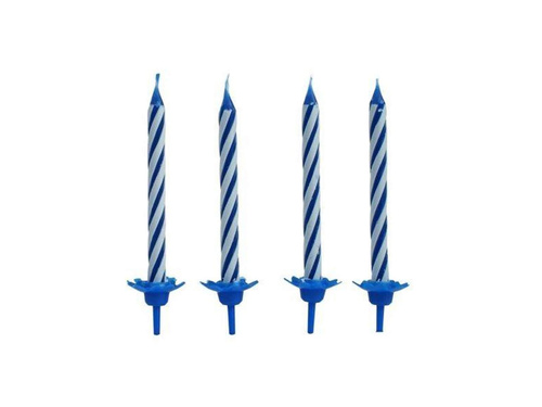 Świeczki urodzinowe - błękitne - 24 szt.