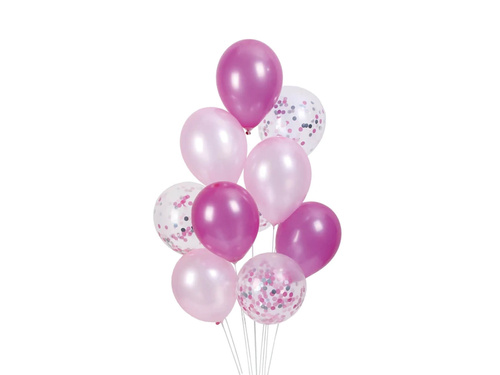 Zestaw balonów lateksowych różowy - 30 cm - 10 szt.