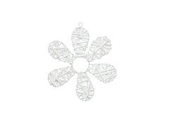 Kwiatek rattanowy biały - 20 cm - 1 szt.